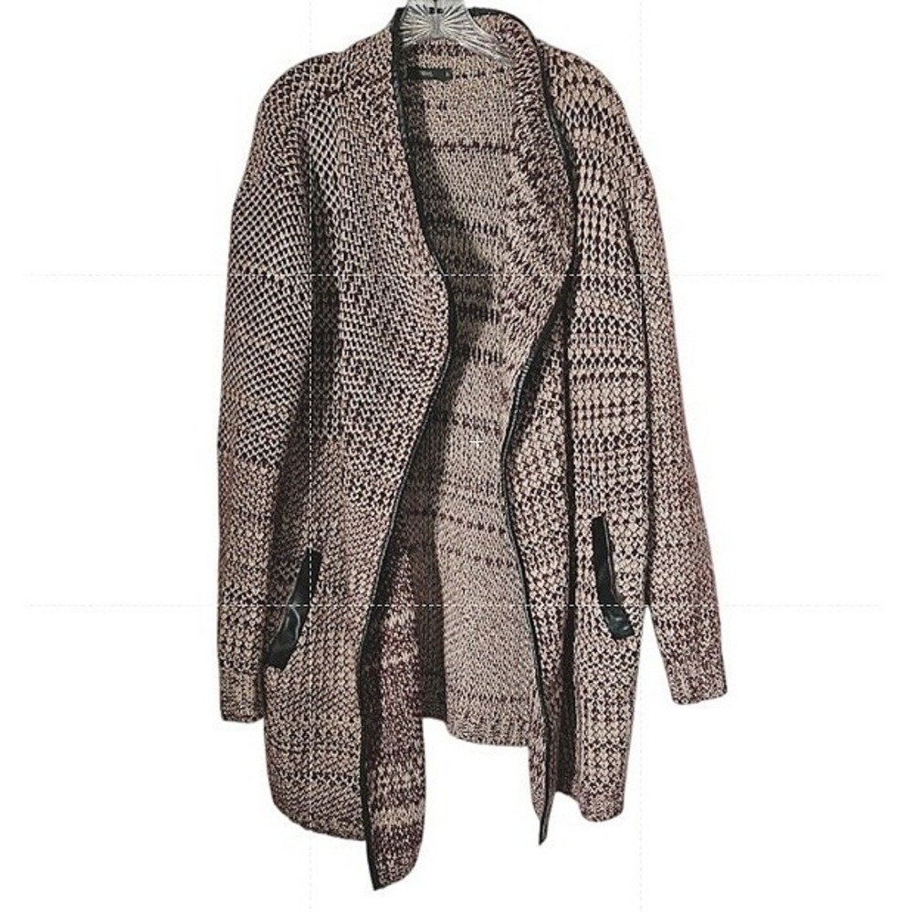 THML Women's Cozy Open Cardigan Long Sweater XL Cranberry Burgundy Jacket